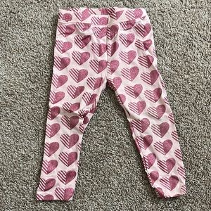Baby Gap pink heart leggings size 2